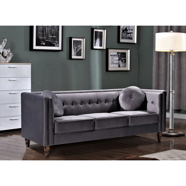House of Hampton® Evendale 80.7'' Velvet Square Arm Chesterfield Sofa